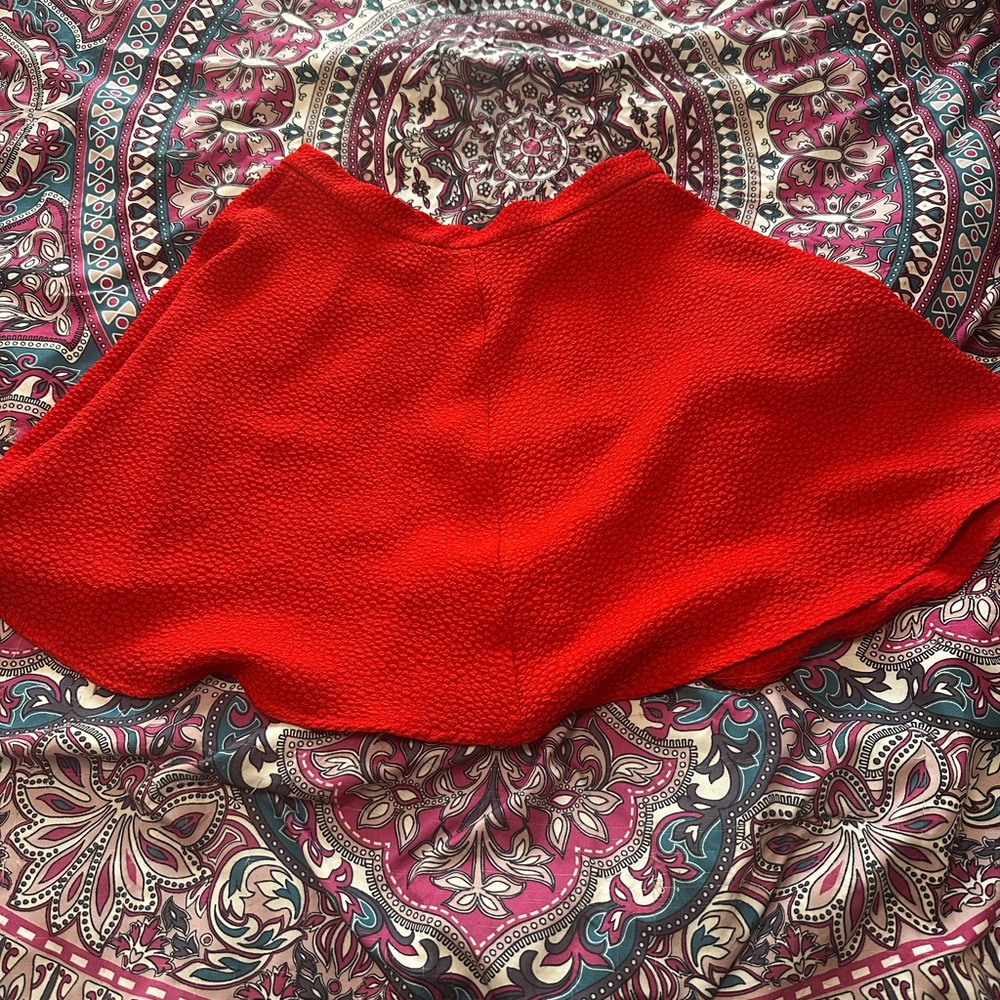 Divided Red Circle Skater Skirt